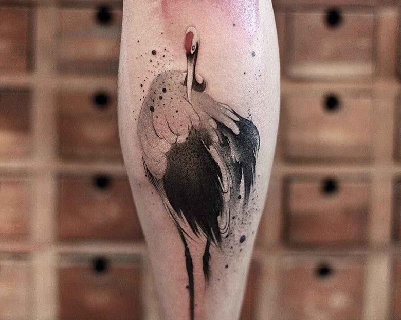Акварель в татуировках Chen Jie