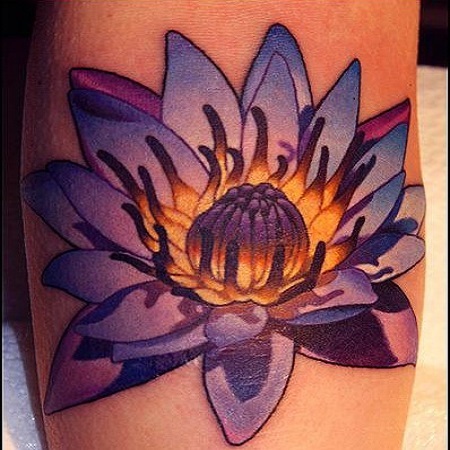 татуировка - фиолетовый лотос