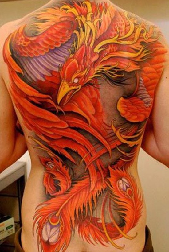 татуировка феникса во всю спину