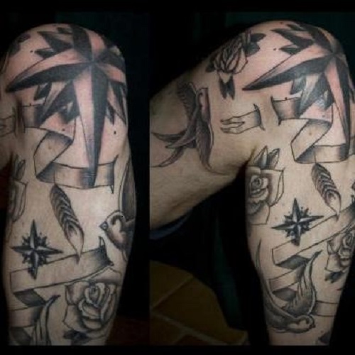 татуировка: звезды на коленях и голенях